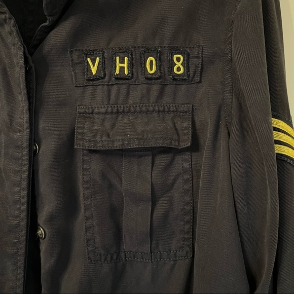 Saks Fifth Avenue Women's Utility Jacket Coat Navy Blue with Pockets Size XSm - Picture 2 of 6